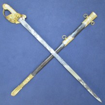 British 1827 Pattern Naval Flag Officers Sword with Andrea Ferrara Broadsword Blade 2